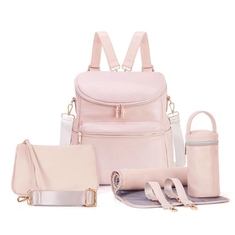 Diaper Bag Backpack, Multi-Function Baby Travel Bag with Changing Pad & Stroller Attachment