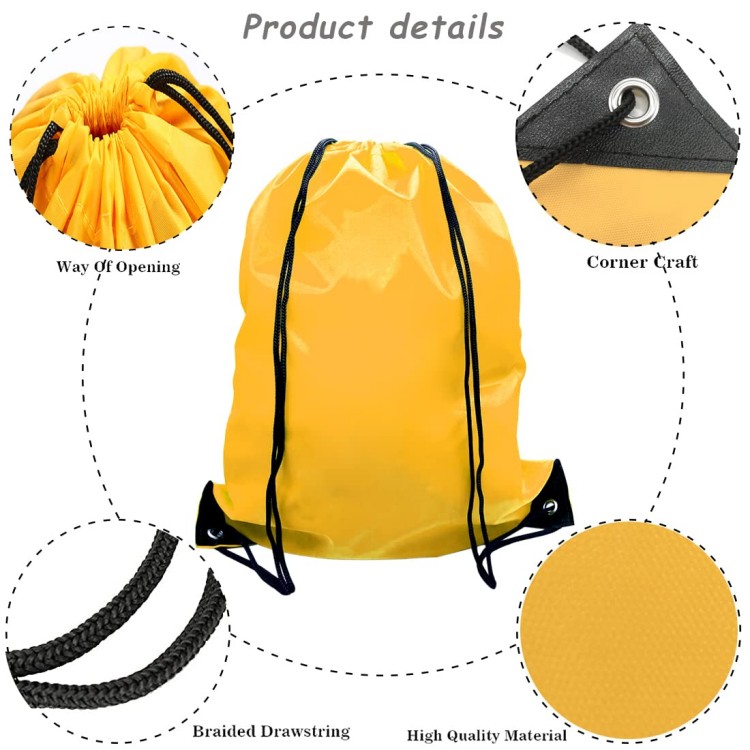 Drawstring Backpack Bags, Portable Tote Sport Storage Polyester String Backpack Cinch Bags Sack Bulk for Kid Women School Travel Gym Yoga Outdoor Sports Traveling, Custom Colors