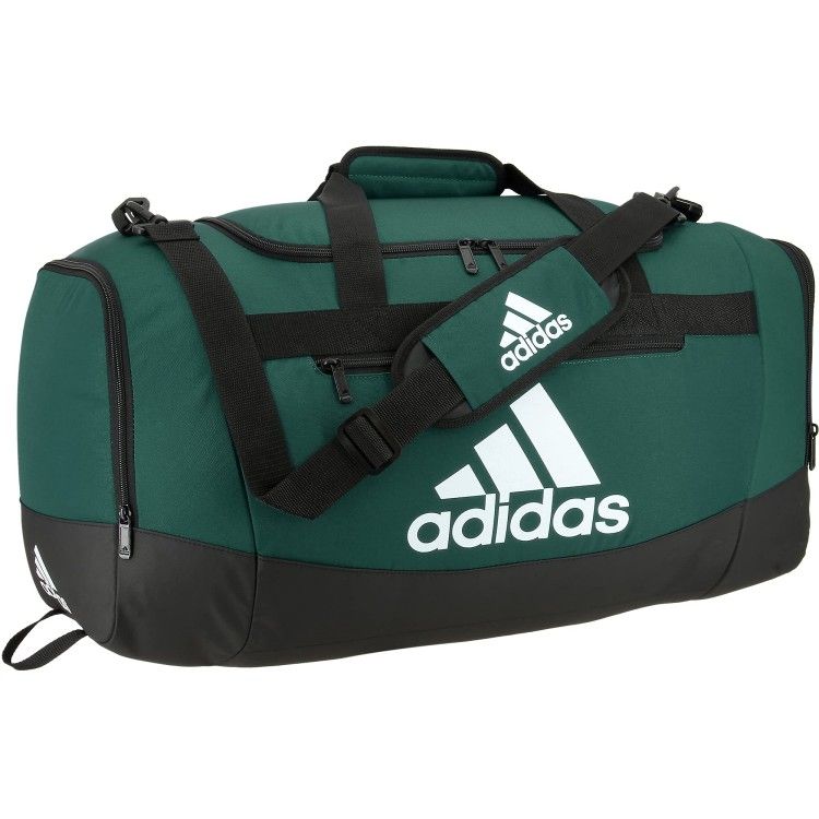 adidas Unisex Adult Defender 4 Medium Duffel Bag, Black White,Custom