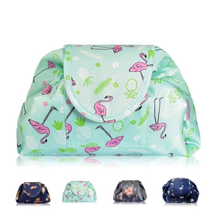 Lazy Drawstring Makeup Bags Large Capacity Waterproof