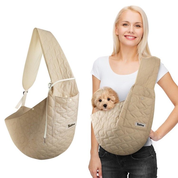 Dog and Cat Sling Carrier, Hands Free Pet Carriers Bag, Padded Adjustable Pet Soft Carrier with Adjustable shoulder Strap