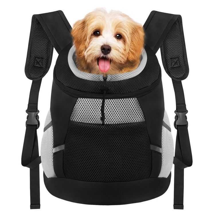 Dog Backpack Carrier, Front Chest Carrier for Small Dogs, Pet Carrying Bag for Travel Hiking Cycling