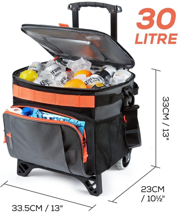 Custom 30 cans Foldable Camping Picnic trolley Insulated Picnic Bag