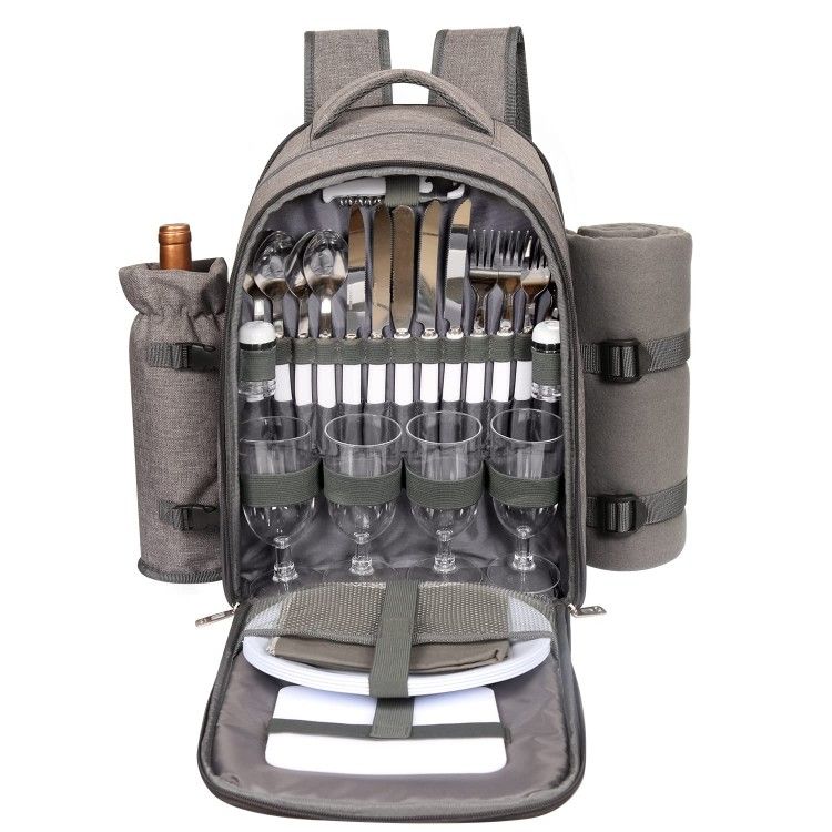 Picnic Backpack Bag for 4 Person for Familay With Mat and Cutlery