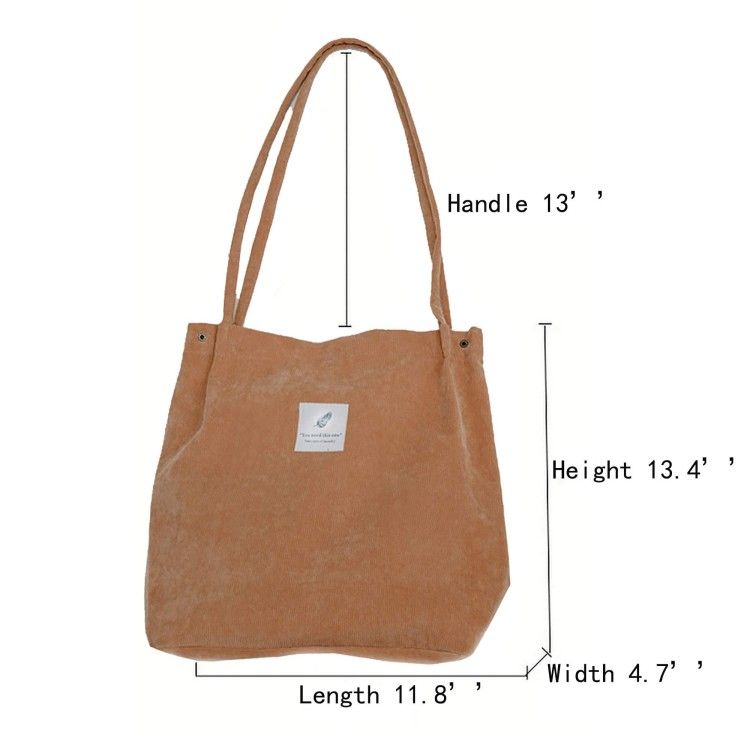 Corduroy Tote Bag for Women Girl Canvas Handbags Shoulder Purse