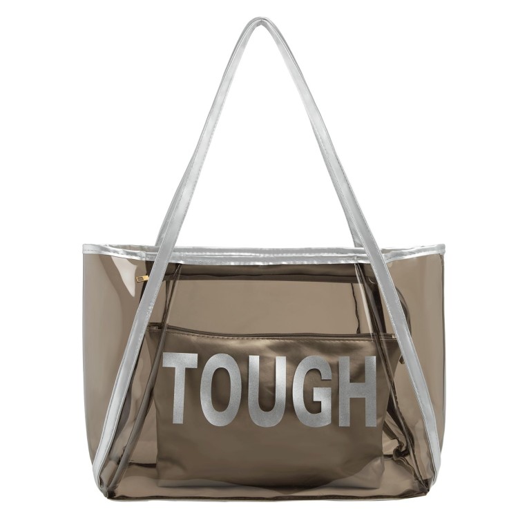 Transparent Stylish Women's Shoulder Bag,Custom PVC Tote Bag for Woman