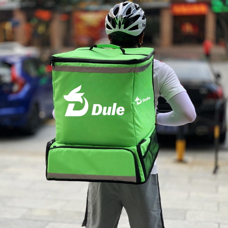 Custom Waterproof Green OEM Heated Food Lunch Cooler Backpack Thermal Delivery Bag