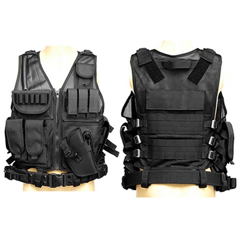 Custom Combat Vest Black Mesh Tactical Vest